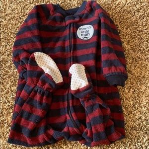 Moms little man fleece footies